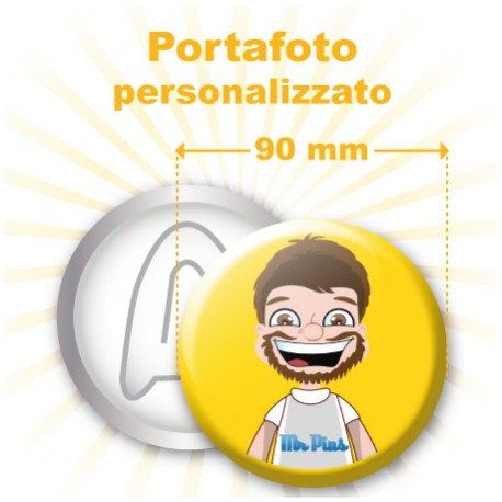 Spilla portafoto personalizzata Ø 90mm 