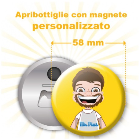 Apribottiglie con magnete personalizzato Ø 58 mm 