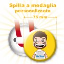 Spilla a medaglia personalizzata Ø 75 mm