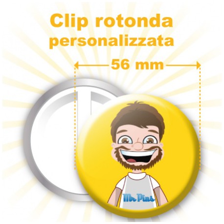 Clip rotonda personalizzata Ø 56 mm 