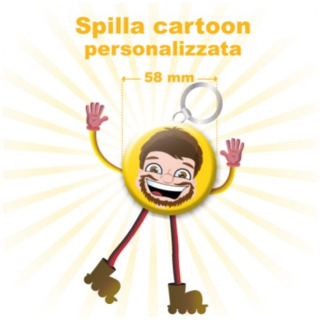 Spilla cartoon personalizzata Ø 58 mm 