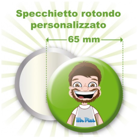Specchietto rotondo personalizzato Ø 65 mm