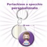 Portachiavi a specchietto personalizzato Ø 38 mm