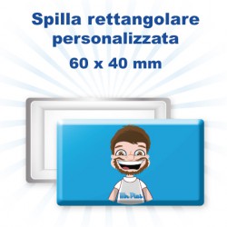Spilla rettangolare personalizzata 60x40 mm 