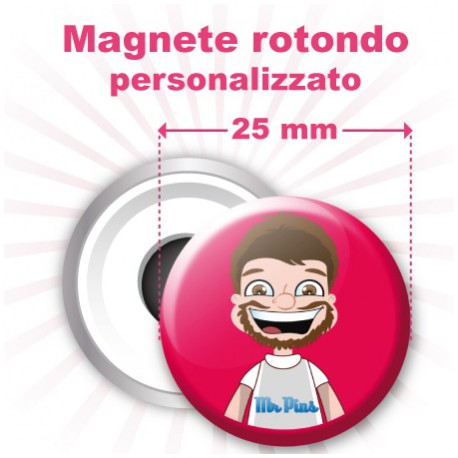 Magnete rotondo personalizzato Ø 25 mm 