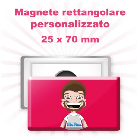 Magnete rettangolare personalizzato 25x70 mm 