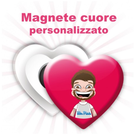 Magnete a cuore personalizzato 53x58 mm 