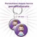 Portachiavi a doppia faccia personalizzato Ø 25 mm 