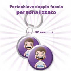 Portachiavi a doppia faccia personalizzato Ø 32 mm 