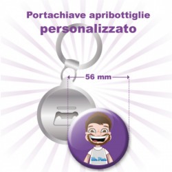 Portachiavi apribottiglie personalizzato Ø 56 mm 